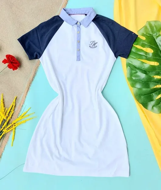 Vestido Tommy Hilfiger para dama color blanco y azul
