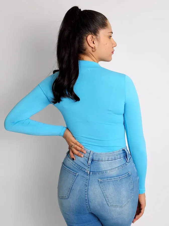 Body para dama color celeste