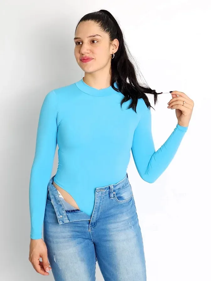 Body para dama color celeste