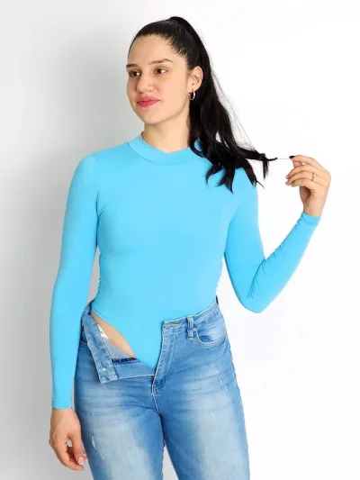 Body para dama color celeste