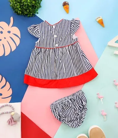 Vestido para niña de rayas