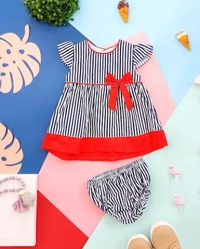 Vestido para niña de rayas