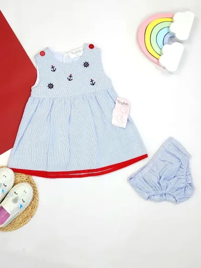 Vestido para niña de rayas