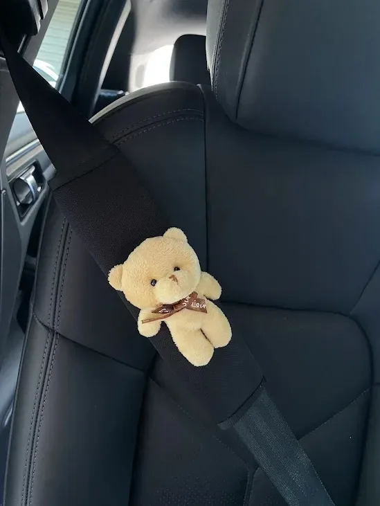 2 piezas cubierta de cinturon de coche con diseño de oso