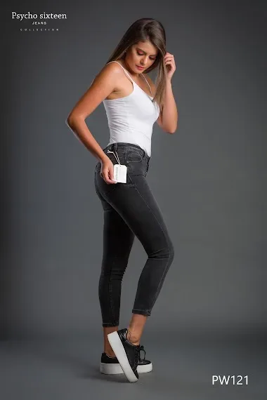 Jean Psycho Sixteen Mid Rise Skinny Ankle PW121 para dama