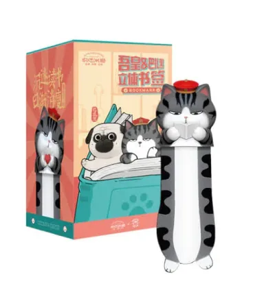 Separador de libro con diseño de gatito leyendo