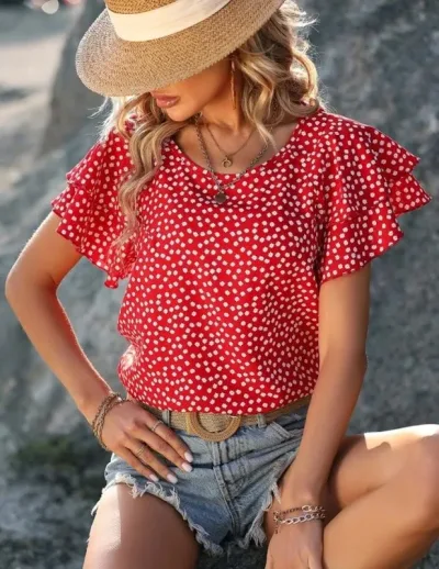 Blusa para dama con estampado floral