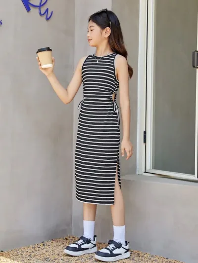 Vestido para niña de rayas