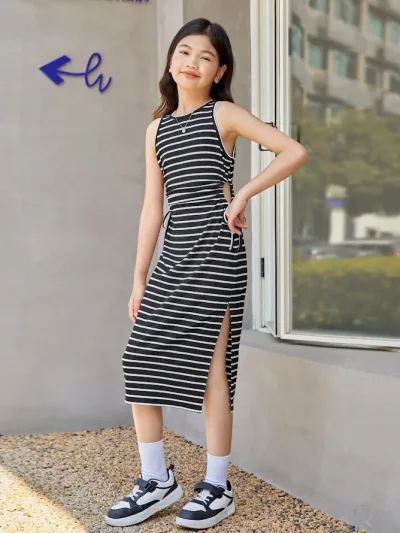 Vestido para niña de rayas