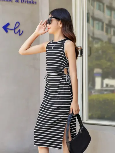 Vestido para niña de rayas