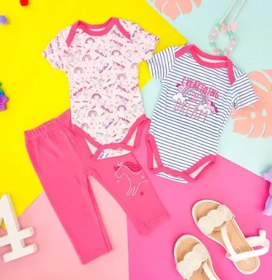 Conjunto para niña en tonos rosados