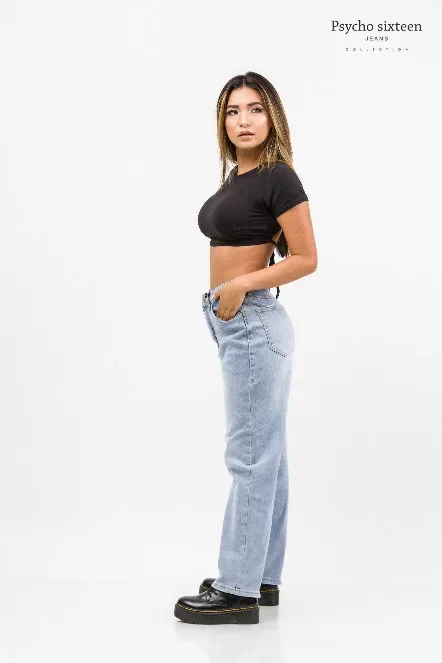 Mom Jeans Psycho Sixteen para dama PW186 color mezclilla