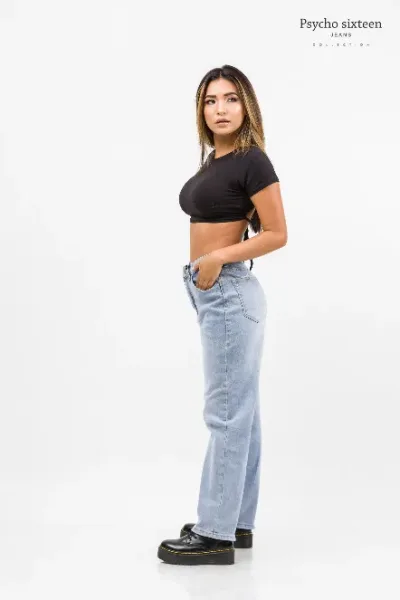 Mom Jeans Psycho Sixteen para dama PW186 color mezclilla