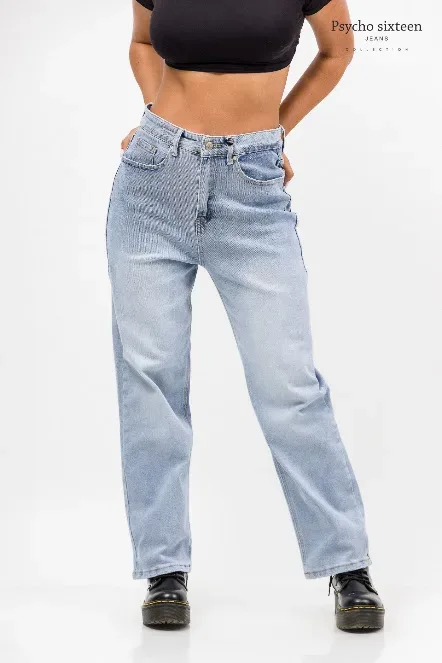 Mom Jeans Psycho Sixteen para dama PW186 color mezclilla
