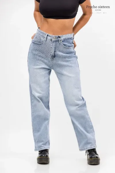Mom Jeans Psycho Sixteen para dama PW186 color mezclilla