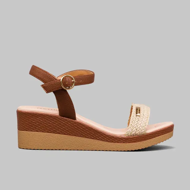 Sandalias Natural Vero Camel San Tex Pu para dama