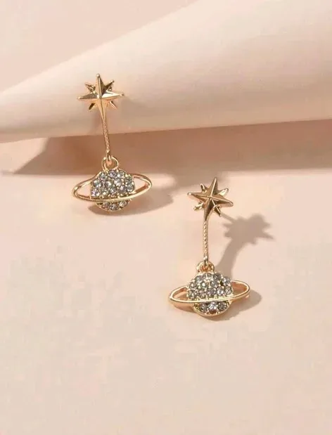 Aretes para dama fanatsía color dorado