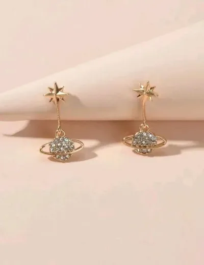 Aretes para dama fanatsía color dorado