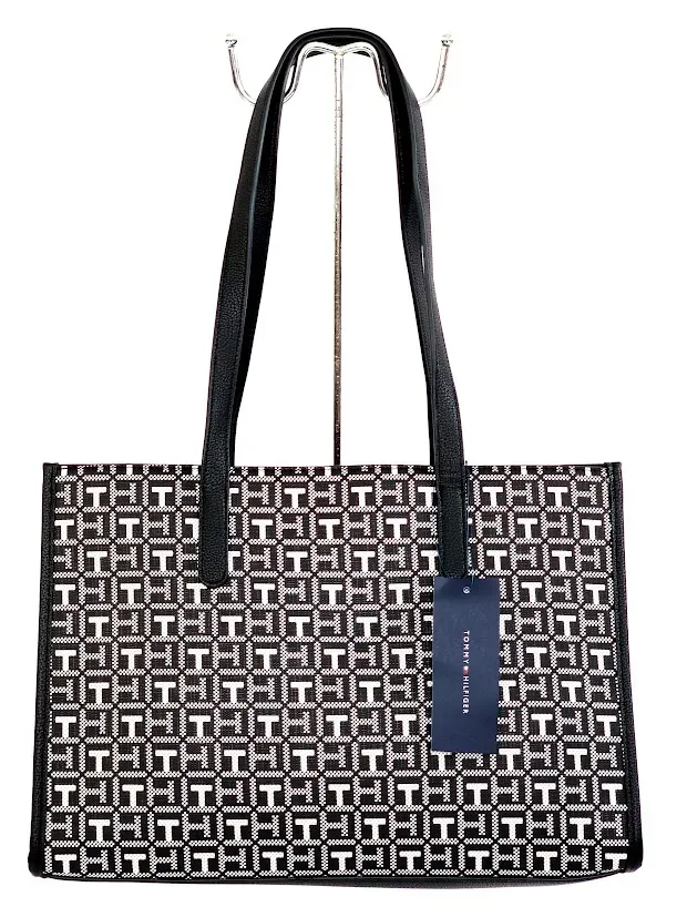 Bolso de hombro Tommy Hilfiger para dama color negro con gris