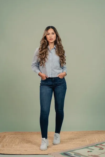 Jeans Skinny Estivaneli para dama color azul oscuro LNY-4206