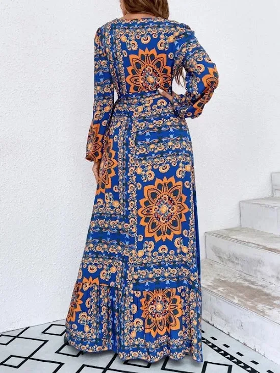 Vestido para dama diseño abstracto con estampado floral