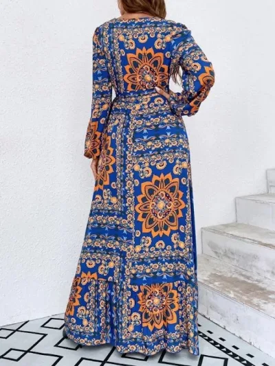 Vestido para dama diseño abstracto con estampado floral