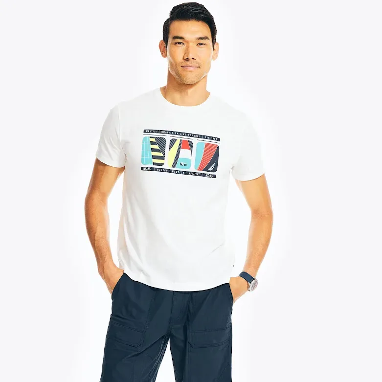 Camiseta nautica para caballero blanca