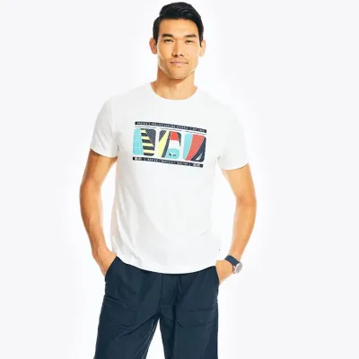 Camiseta nautica para caballero blanca