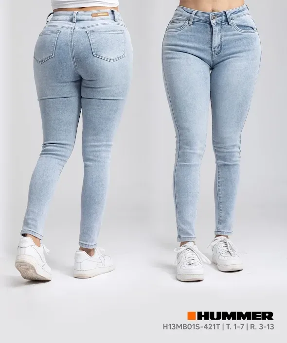 Jeans Hummer para dama H13MB01S-421T color celeste