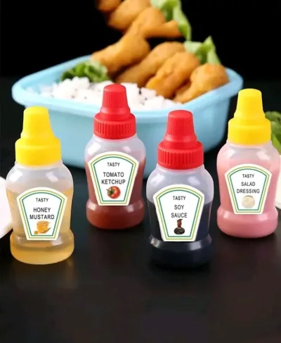 4 mini envases de almacenamiento de aderezos
