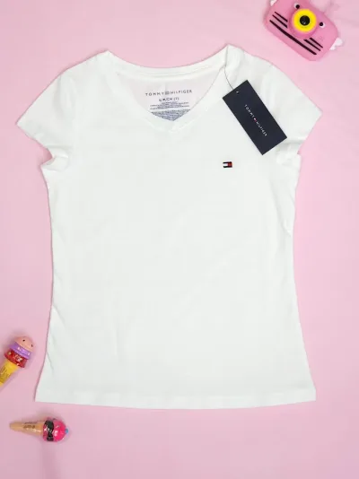 Camiseta Tommy Hilfiger para muchacha color blanco