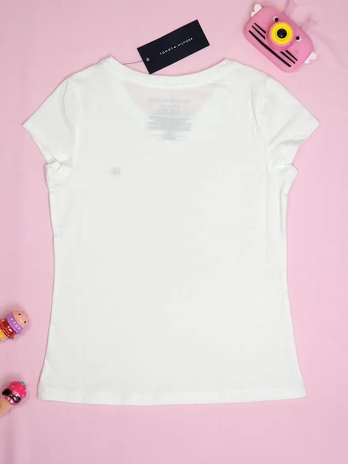 Camiseta Tommy Hilfiger para muchacha color blanco