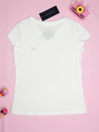 Camiseta Tommy Hilfiger para muchacha color blanco