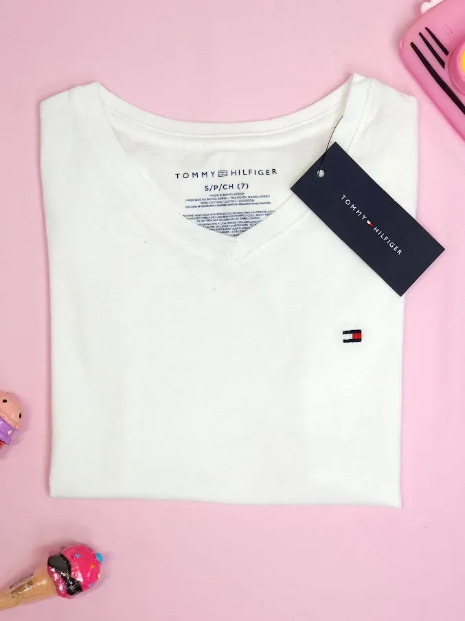 Camiseta Tommy Hilfiger para muchacha color blanco