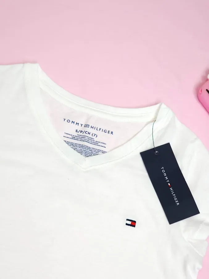 Camiseta Tommy Hilfiger para muchacha color blanco