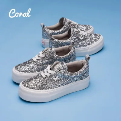 Tenis Coral Natsumi Silver Glitter para dama