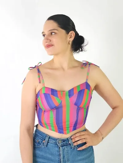 Crop Top para dama diseño a rayas