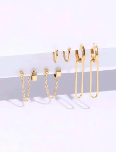 Set de aretes para dama color dorado
