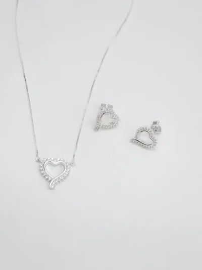 Conjunto de plata 925 para dama con diseño de corazón