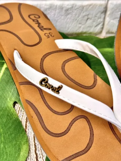 Sandalias Coral Uvita 12 White/Camel para Dama