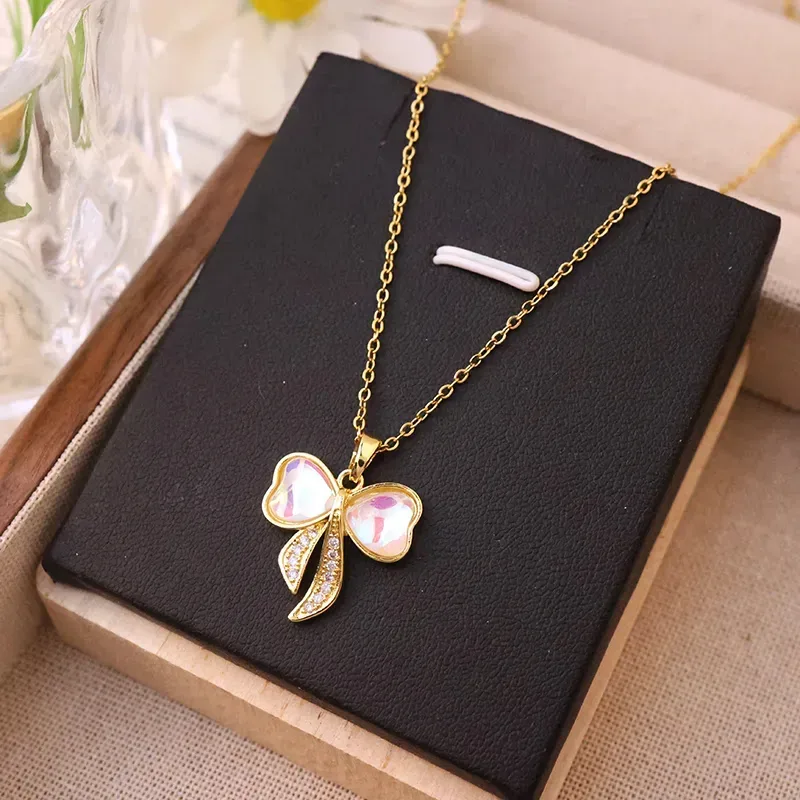 Collar de acero inoxidable chapado en oro