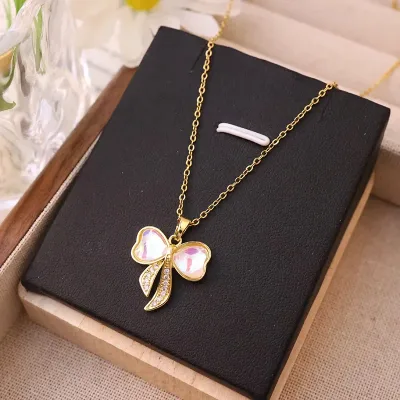 Collar de acero inoxidable chapado en oro