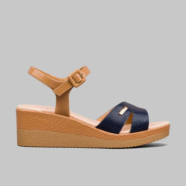Sandalias Natural Amelia Navy para dama