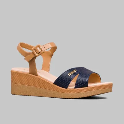 Sandalias Natural Amelia Navy para dama