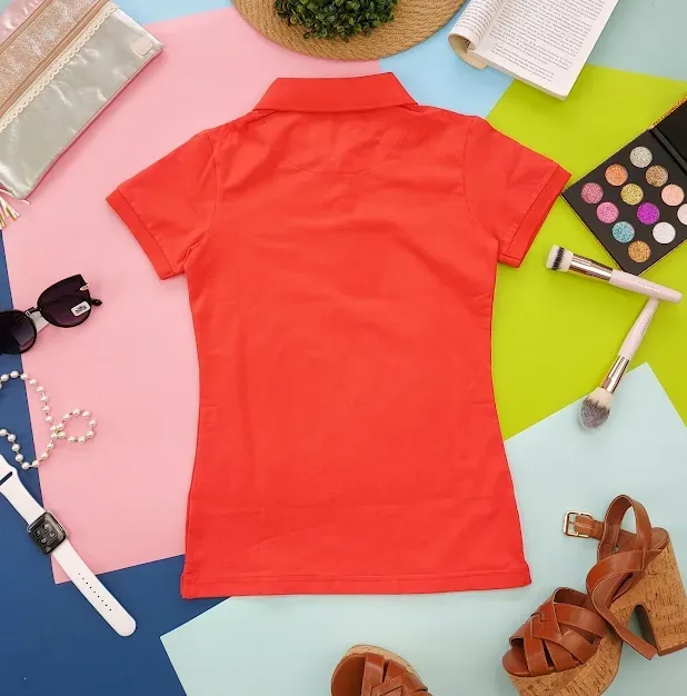Camiseta Polo Cambrige Club para dama color rojo claro