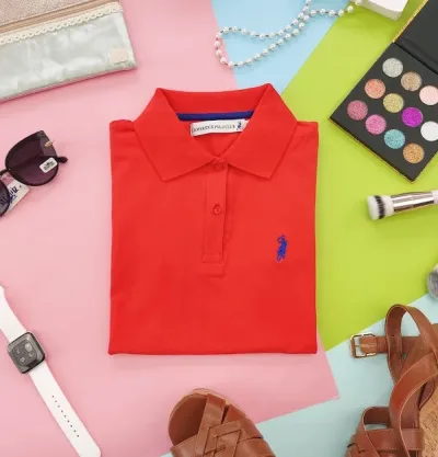 Camiseta Polo Cambrige Club para dama color rojo claro
