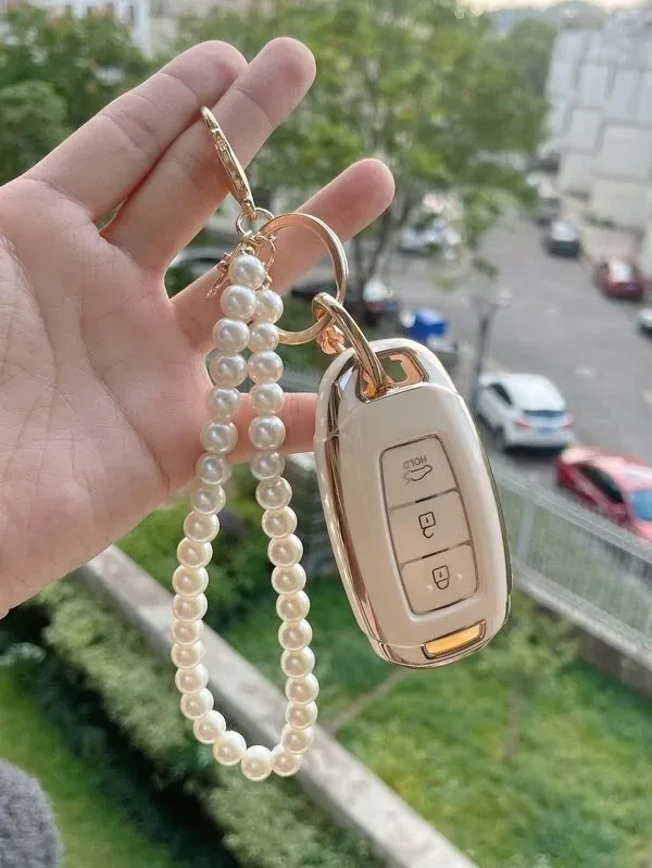 1 set Funda de llave de coche y Llavero compatible con Hyundai