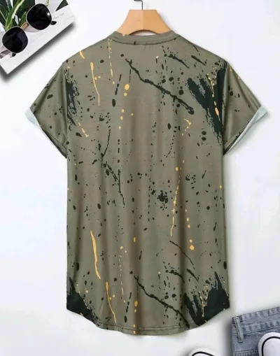 Camiseta para caballero color beige con diseño abstractor
