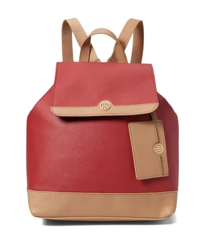 Mochila Tommy Hilfiger para dama color rojo y café
