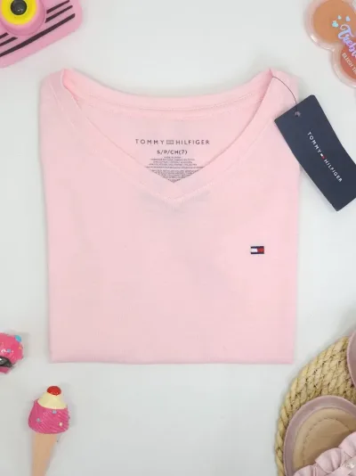Camiseta Tommy Hilfiger para muchacha color rosa